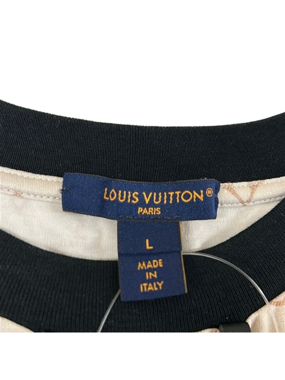 ★SOLD★ Louis Vuitton Short Sleeve T-Shirt L Beige Light Brown Black Crew Neck - Picture 3 of 9